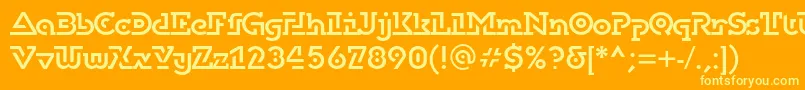 フォントDublonbrusc – オレンジの背景に黄色の文字