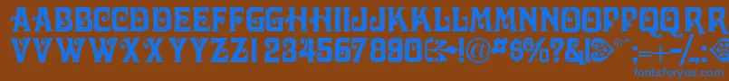 Volutecapsssk Font – Blue Fonts on Brown Background