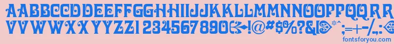 Volutecapsssk Font – Blue Fonts on Pink Background