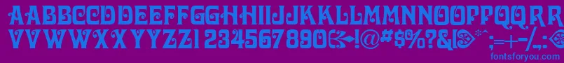 Volutecapsssk Font – Blue Fonts on Purple Background