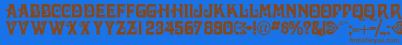 Volutecapsssk Font – Brown Fonts on Blue Background