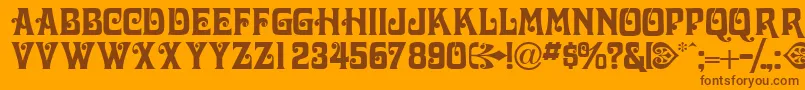 Volutecapsssk Font – Brown Fonts on Orange Background