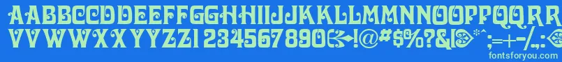 Volutecapsssk Font – Green Fonts on Blue Background