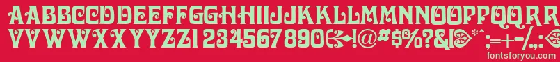 Volutecapsssk Font – Green Fonts on Red Background