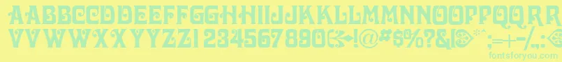 Volutecapsssk Font – Green Fonts on Yellow Background