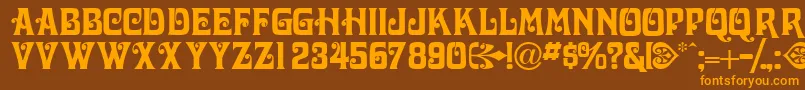 Volutecapsssk Font – Orange Fonts on Brown Background