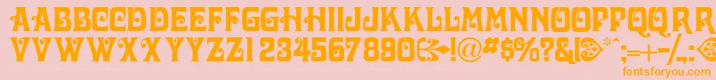 Volutecapsssk Font – Orange Fonts on Pink Background