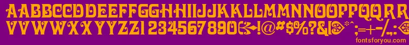 Volutecapsssk Font – Orange Fonts on Purple Background