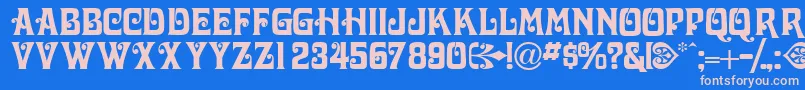 Volutecapsssk Font – Pink Fonts on Blue Background