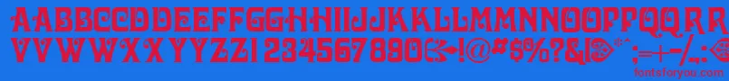 Volutecapsssk Font – Red Fonts on Blue Background