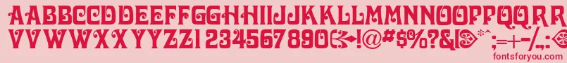 Volutecapsssk Font – Red Fonts on Pink Background