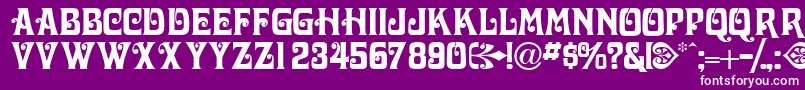 フォントVolutecapsssk – 紫の背景に白い文字