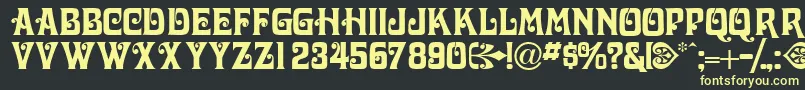 Volutecapsssk Font – Yellow Fonts on Black Background