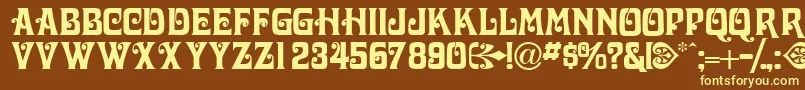 Volutecapsssk Font – Yellow Fonts on Brown Background