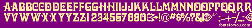 Volutecapsssk Font – Yellow Fonts on Purple Background