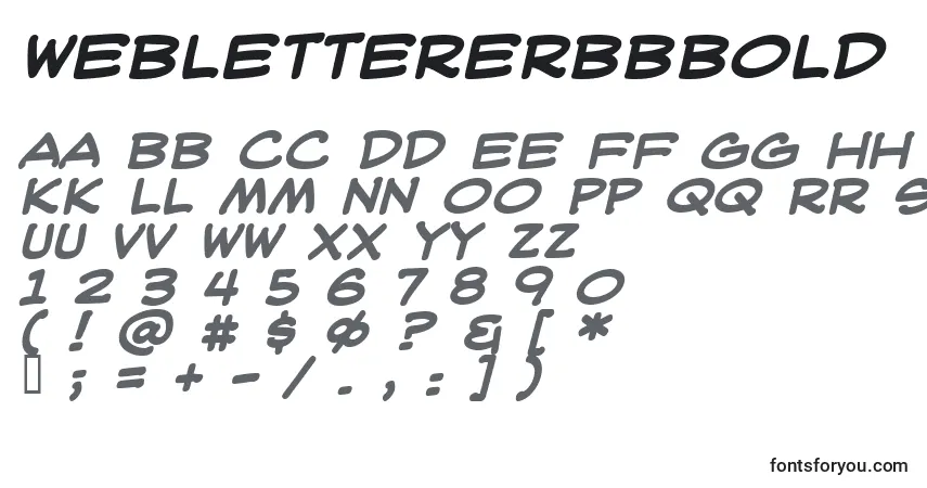 Schriftart WeblettererBbBold – Alphabet, Zahlen, spezielle Symbole