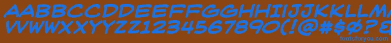 フォントWeblettererBbBold – 茶色の背景に青い文字
