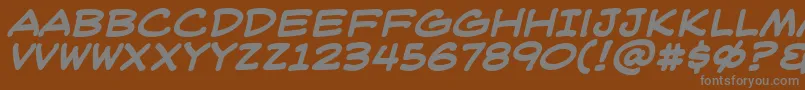 WeblettererBbBold-fontti – harmaat kirjasimet ruskealla taustalla