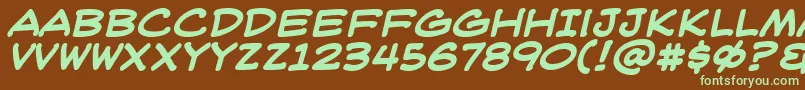 WeblettererBbBold Font – Green Fonts on Brown Background