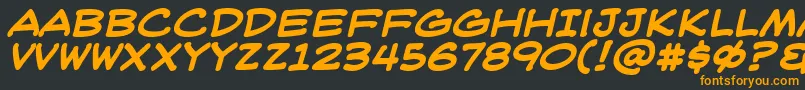 フォントWeblettererBbBold – 黒い背景にオレンジの文字