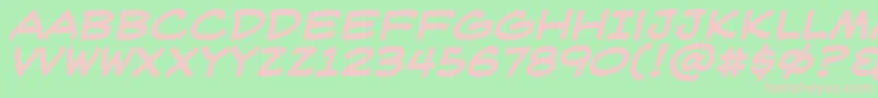 WeblettererBbBold-fontti – vaaleanpunaiset fontit vihreällä taustalla