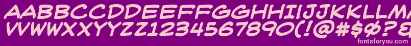 WeblettererBbBold-Schriftart – Rosa Schriften auf violettem Hintergrund