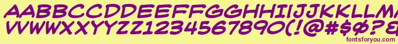 WeblettererBbBold Font – Purple Fonts on Yellow Background