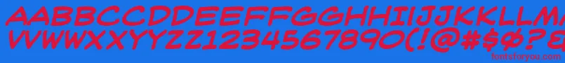 WeblettererBbBold Font – Red Fonts on Blue Background