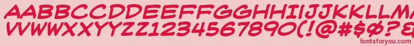 WeblettererBbBold-Schriftart – Rote Schriften auf rosa Hintergrund