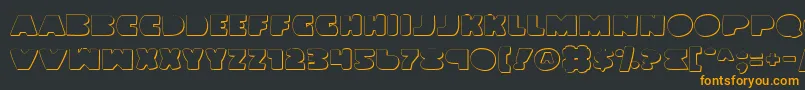 フォントLandwv2o – 黒い背景にオレンジの文字