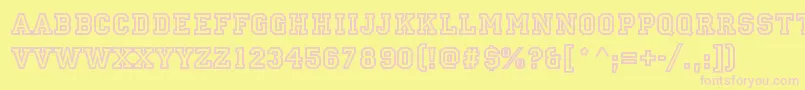 StAllstarRegular-fontti – vaaleanpunaiset fontit keltaisella taustalla
