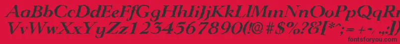 LingwoodrandomBolditalic-Schriftart – Schwarze Schriften auf rotem Hintergrund