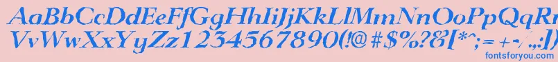 LingwoodrandomBolditalic Font – Blue Fonts on Pink Background