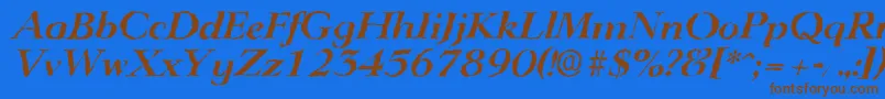 LingwoodrandomBolditalic Font – Brown Fonts on Blue Background