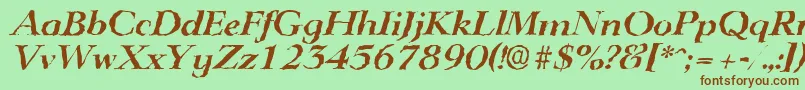 LingwoodrandomBolditalic Font – Brown Fonts on Green Background