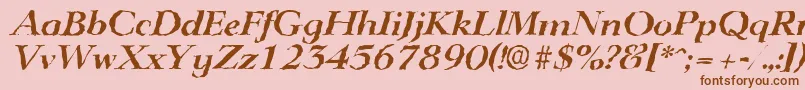 LingwoodrandomBolditalic Font – Brown Fonts on Pink Background