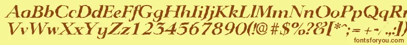 LingwoodrandomBolditalic Font – Brown Fonts on Yellow Background