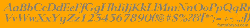 LingwoodrandomBolditalic Font – Gray Fonts on Orange Background