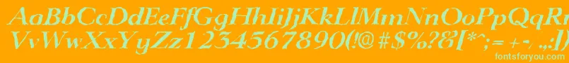 LingwoodrandomBolditalic Font – Green Fonts on Orange Background