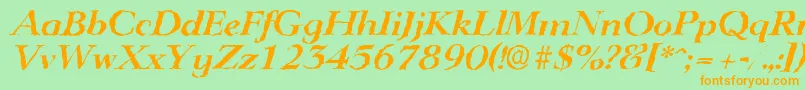 LingwoodrandomBolditalic Font – Orange Fonts on Green Background