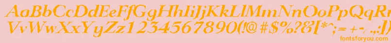 LingwoodrandomBolditalic Font – Orange Fonts on Pink Background