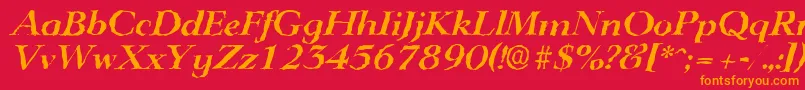 LingwoodrandomBolditalic Font – Orange Fonts on Red Background