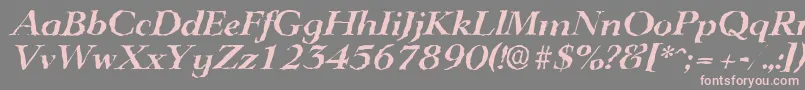 LingwoodrandomBolditalic Font – Pink Fonts on Gray Background