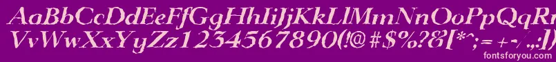 LingwoodrandomBolditalic Font – Pink Fonts on Purple Background