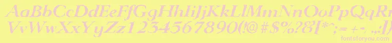 LingwoodrandomBolditalic Font – Pink Fonts on Yellow Background