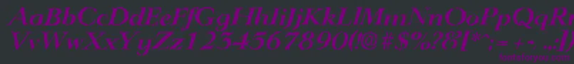 Więcej informacji o czcionce LingwoodrandomBolditalic Czcionka LingwoodrandomBolditalic – fioletowe czcionki na czarnym tle