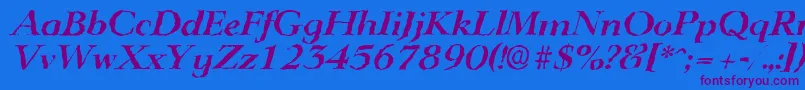Police LingwoodrandomBolditalic – polices violettes sur fond bleu