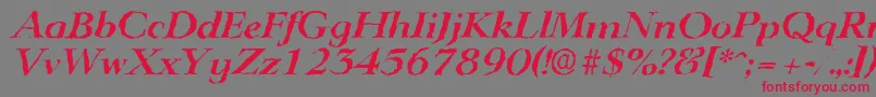 LingwoodrandomBolditalic Font – Red Fonts on Gray Background
