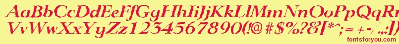 LingwoodrandomBolditalic Font – Red Fonts on Yellow Background