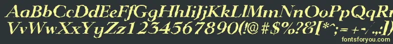 LingwoodrandomBolditalic Font – Yellow Fonts on Black Background